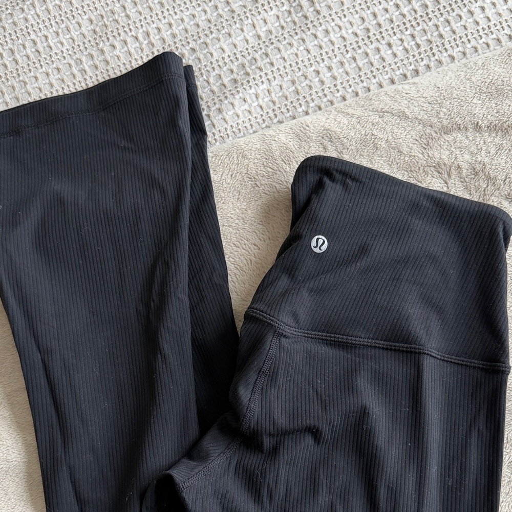 Lululemon Black Mini Flare Ribbed